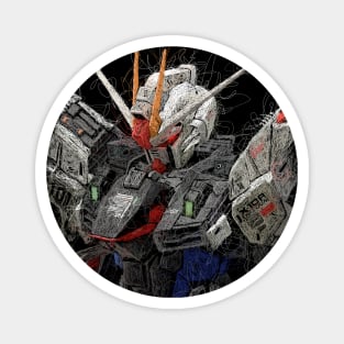 Freedom Gundam ZGMF X10A Scribble Artwork Magnet